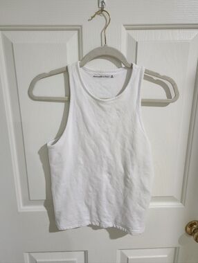 Abercrombie & Fitch White Ribbed Tank Top